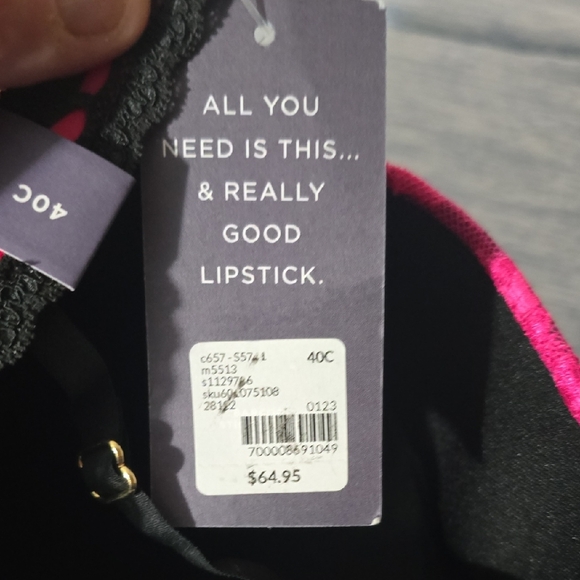 Cacique Pink and Purple Lace Underwire Bra - Picture 8 of 11